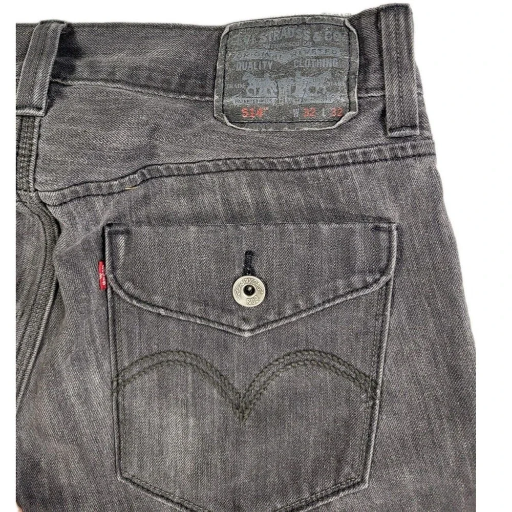 Levi's 514 Slim Straight Jeans – Size 32x32 – Dark Gray / Washed Black
